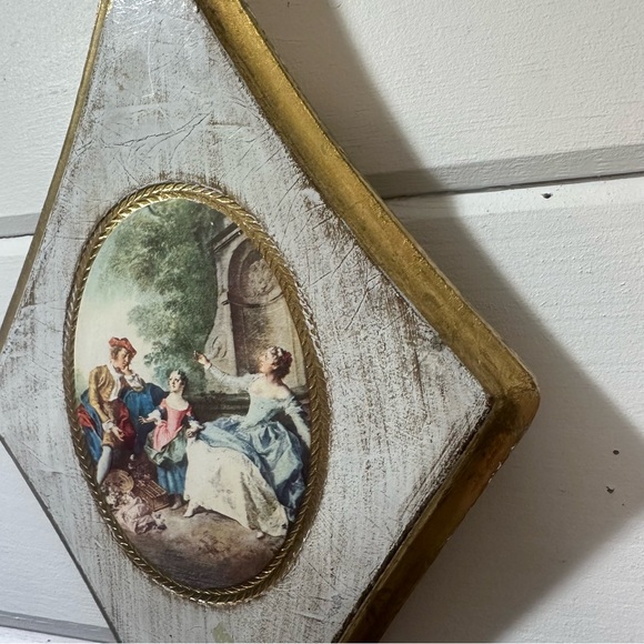 Vintage Florentine Gold Gilt Wood Diamond Shape Wall Plaque | Made in Italy - Picture 4 of 8